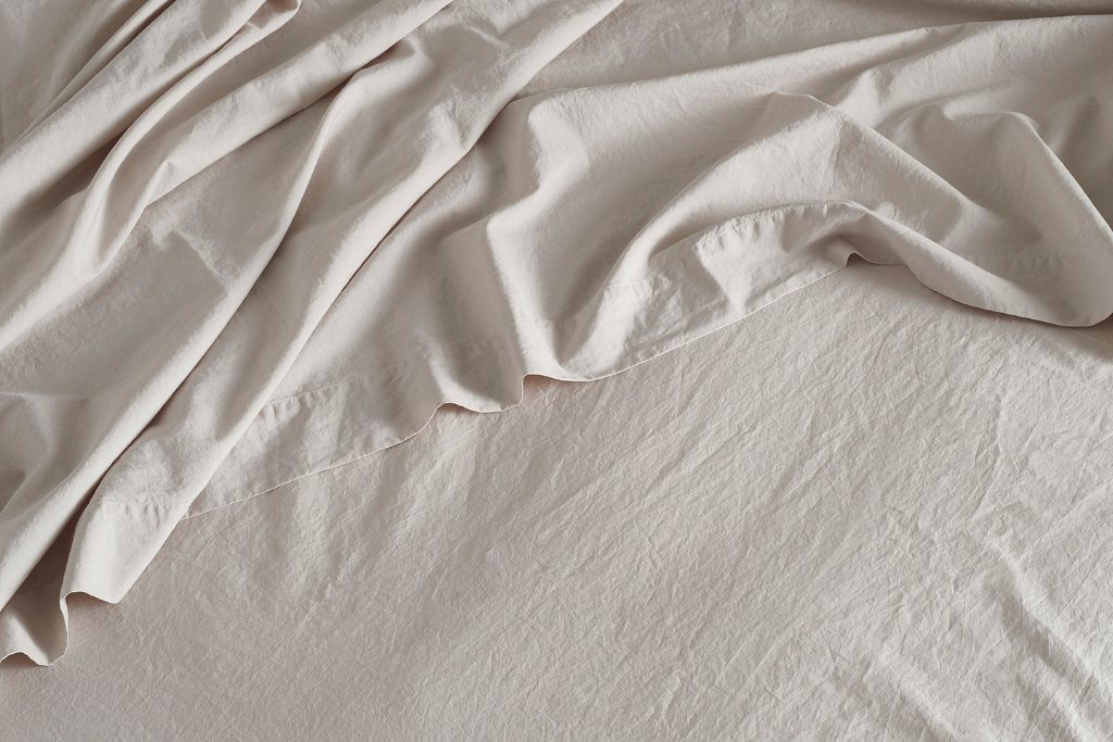 Bedfolk Relaxed Cotton Flat Sheet - Clay