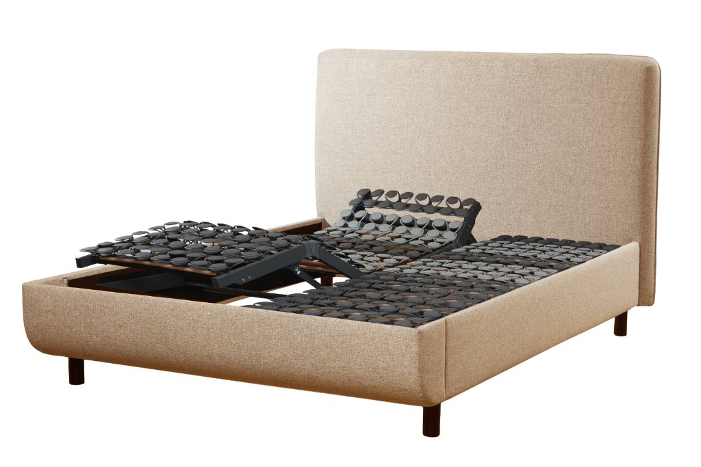 TEMPUR® Arc™ Adjustable Bed with Form Headboard Sand