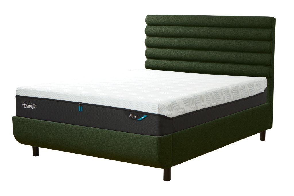 TEMPUR® Arc™ Ottoman Bed with Vectra Headboard Dark Green