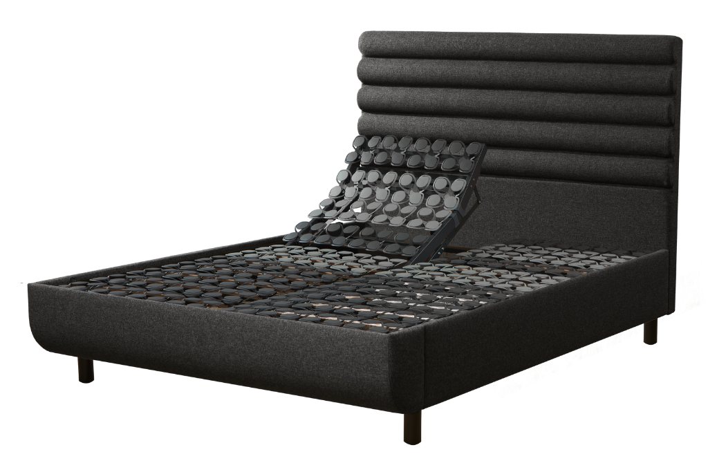 TEMPUR® Arc™ Adjustable Bed with Vectra Headboard Dark Grey