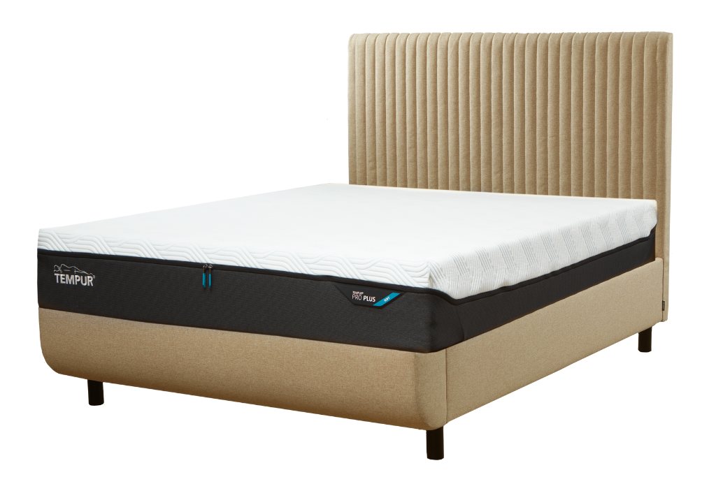 TEMPUR® Arc™ Ottoman Bed with Vertical Headboard Sand