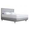 TEMPUR® Arc™ Static Disc Bed with Quilted Headboard Stone Grey