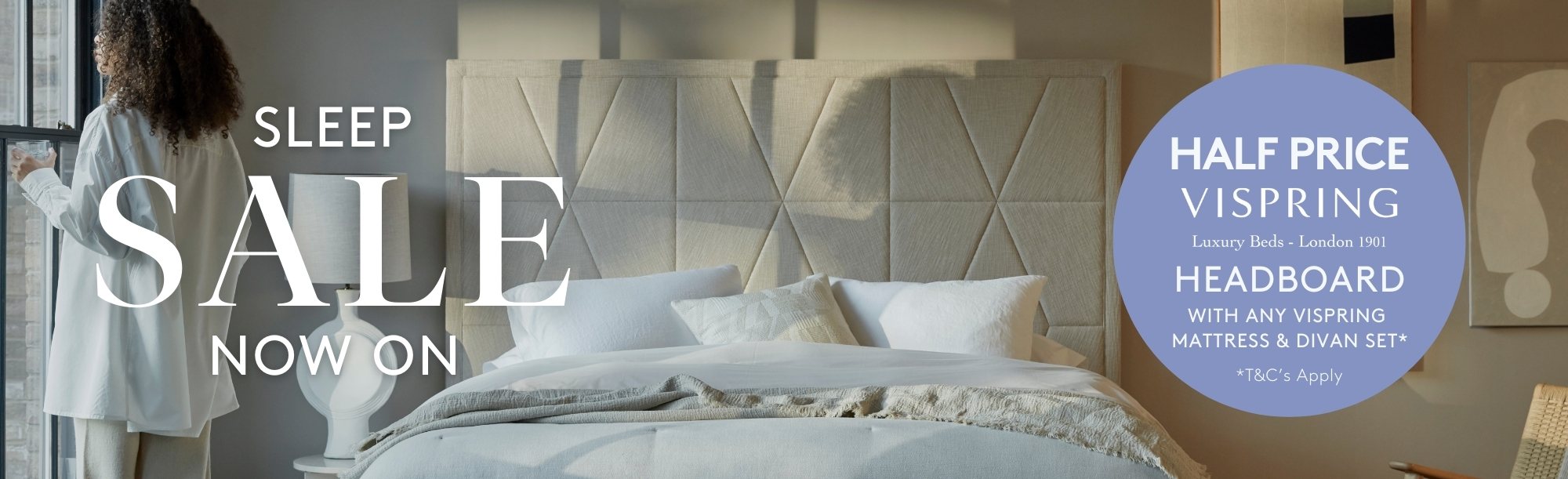 And So To Bed Sleep Sale - Half Price Vispring Headboard with any vispring mattress and divan set