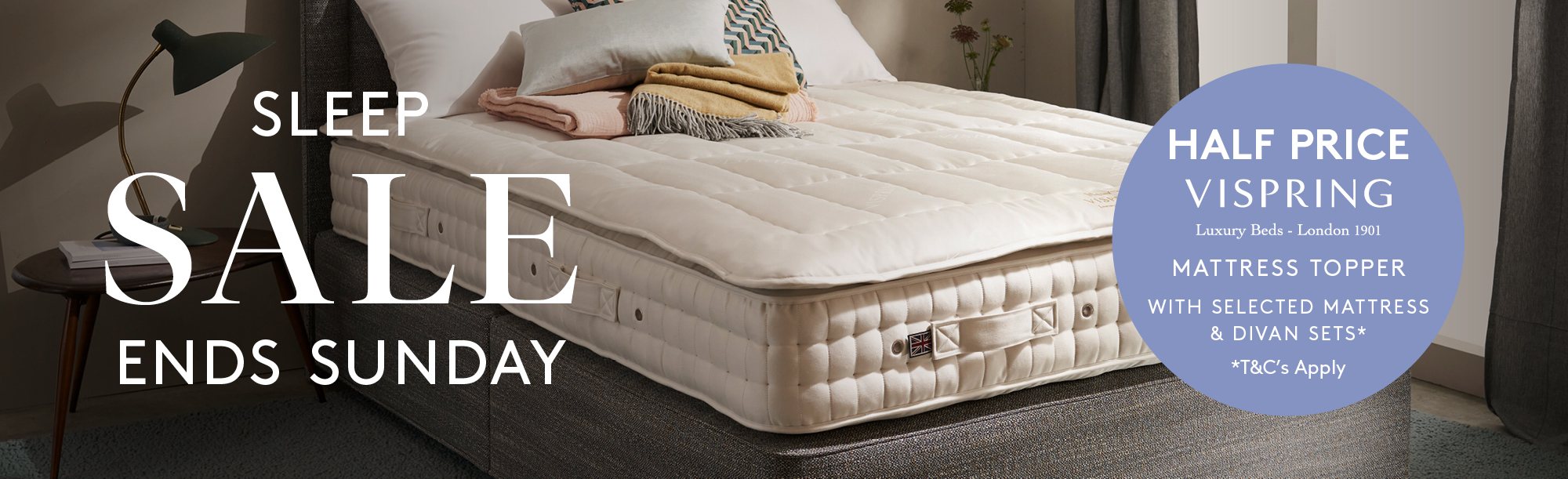 And So To Bed Sleep Sale Half Price Vispring Mattress Topper Offer