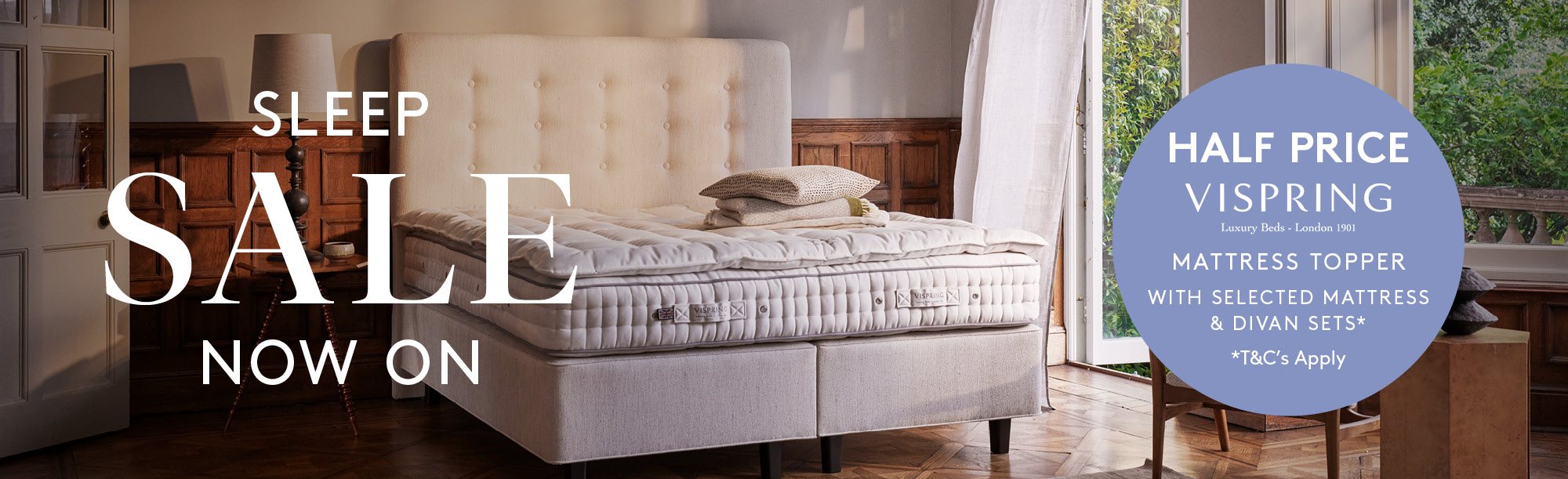 And So To Bed Sleep Sale - Half Price Vispring Mattress Topper Offer