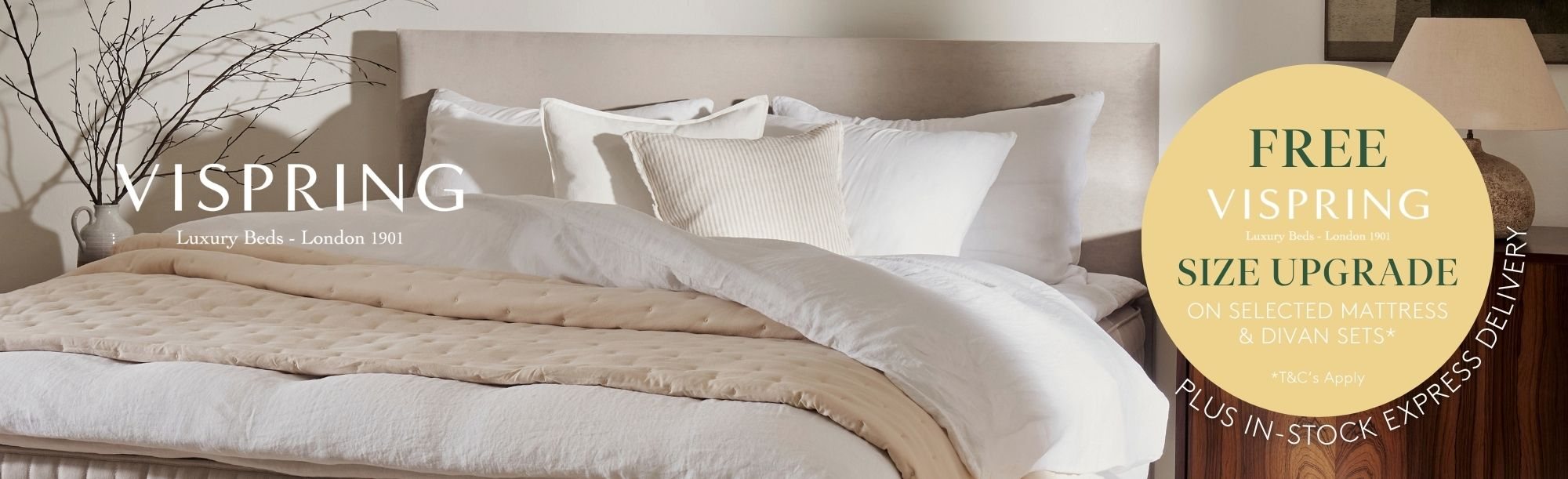 And So To Bed - Free Size Upgrade Vispring Offer