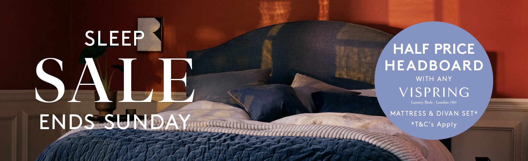 And So To Bed Sleep Sale - Half Price Vispring Headboard Offer
