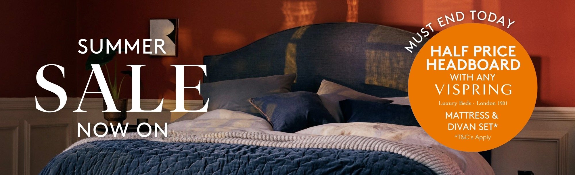 And So To Bed Summer Sale - Half Price Headboard - Vispring Offer