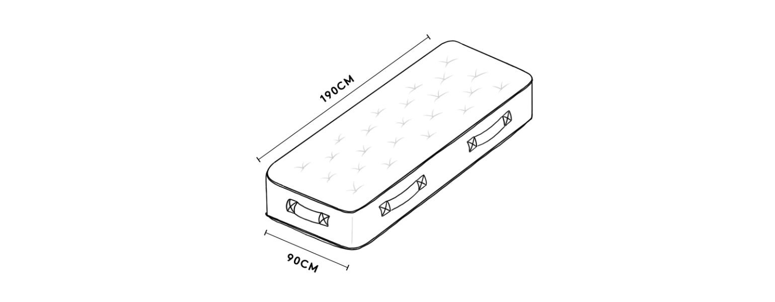 Single Mattress Size Illustration