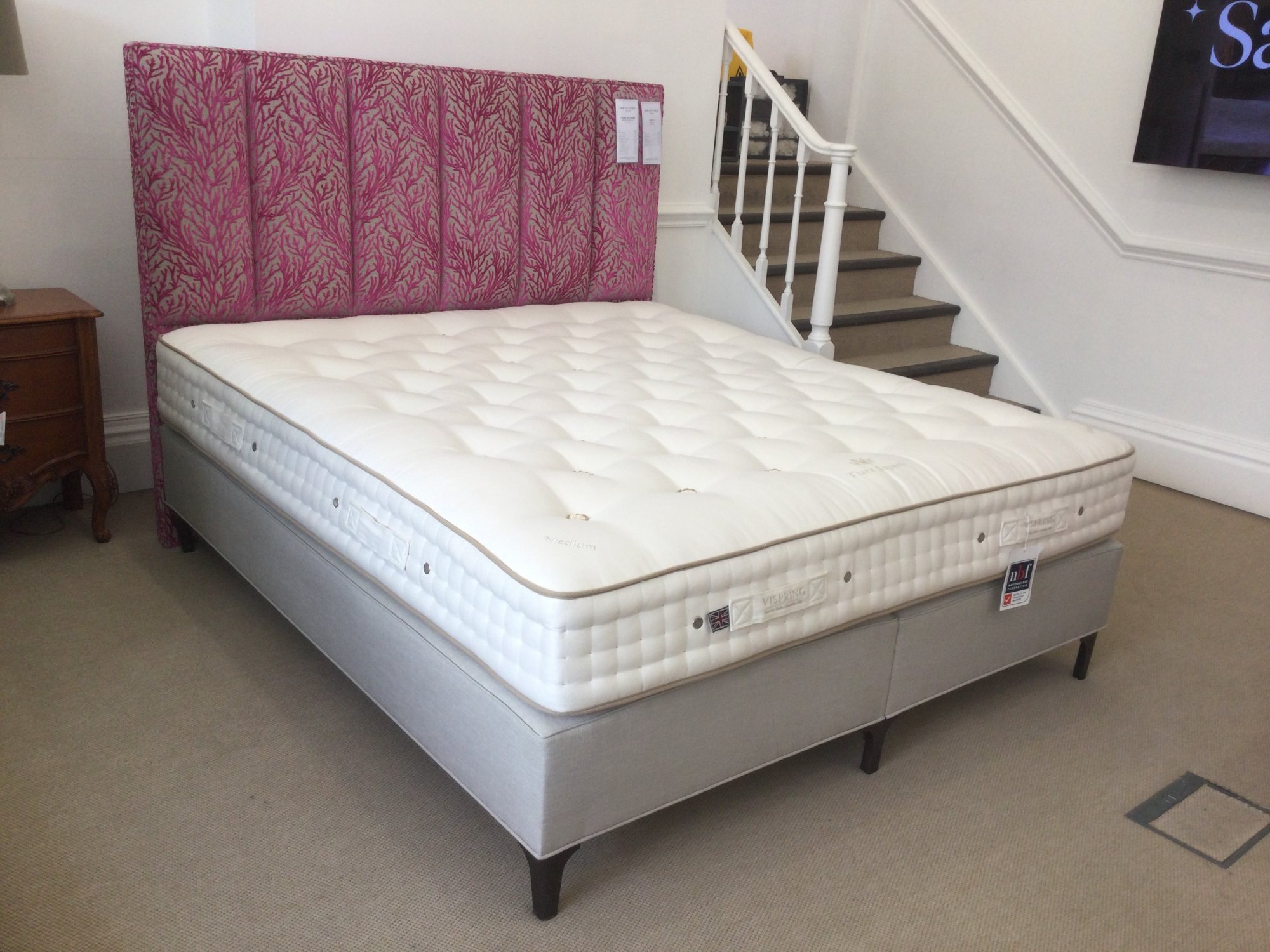 Vispring Tiara Superb Superking Divan set with Ceto Headboard Ex