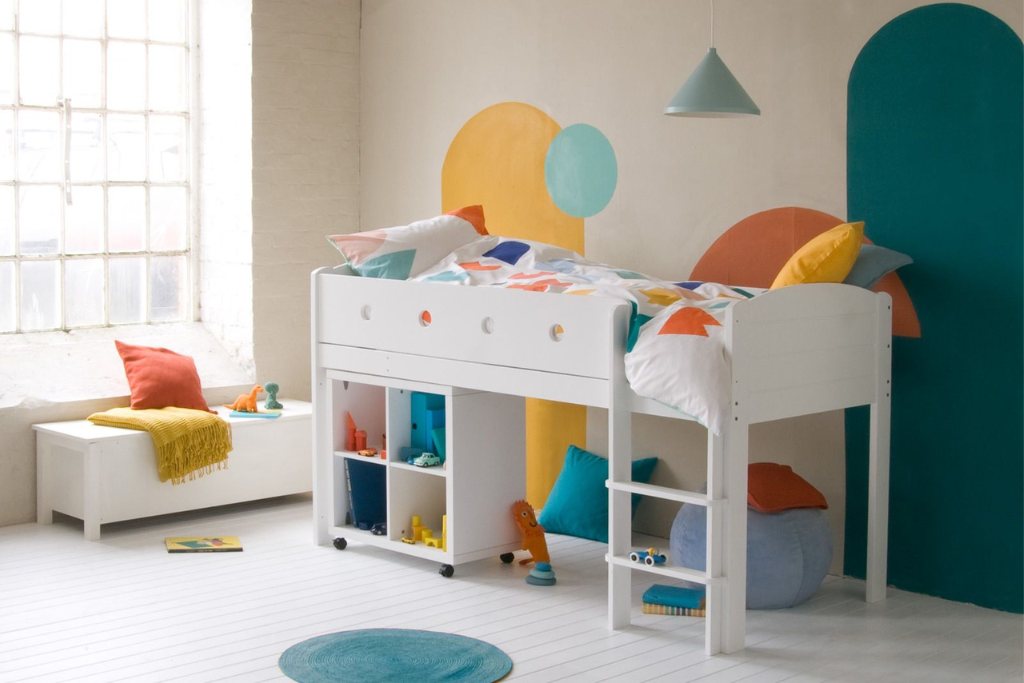 Cubix Children's Mid Sleeper With Storage Bookcase - Children's Beds ...
