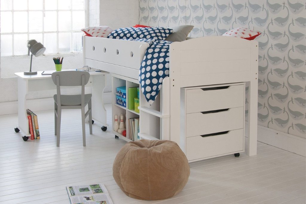 Cubix Children's Mid Sleeper, Chest, Bookcase & Desk | And So To Bed