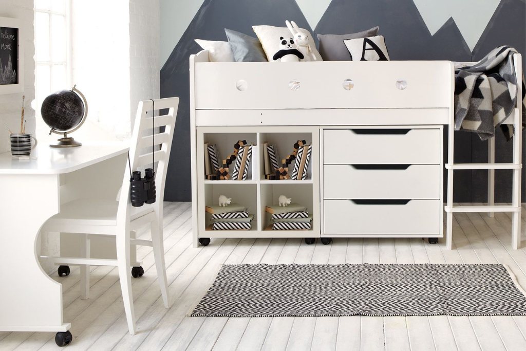 Cubix Children's Mid Sleeper, Chest, Bookcase & Desk | And So To Bed