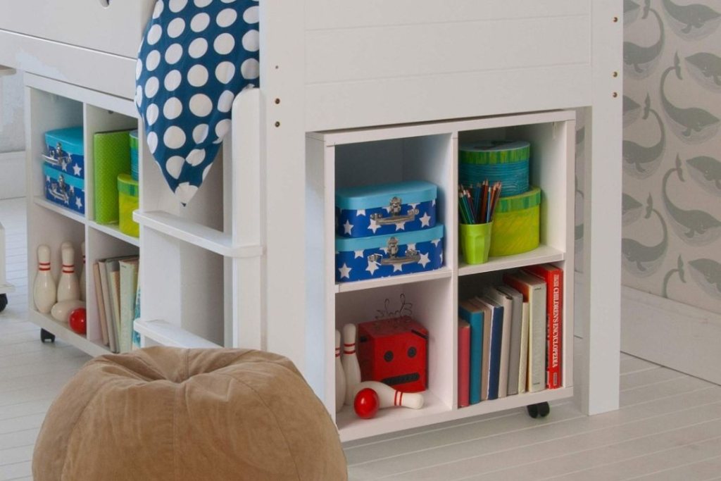 Cubix Children's Mid Sleeper With Two Storage Bookcases And So To Bed