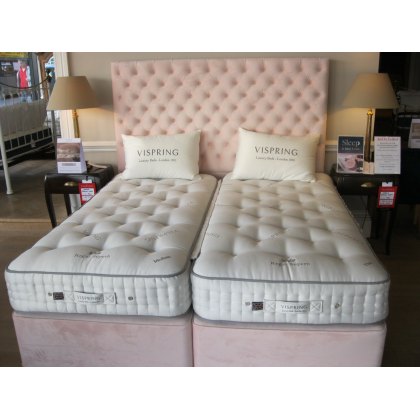 Vispring Regal Superb Zip & Link Superking set with Aldo Headboard - Ex Display