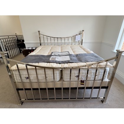 Sage Nickel Bedstead + Platform Bed Base - Superking Size - Ex Display.