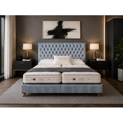 Emilia Grand Bedstead & Vispring Herald Divan Set - Superking - Ex Display. Emilia Grand Bedstead & Vispring Herald Divan Set - Superking - Ex Display.
