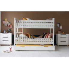 Classic Children's Beech Bunk Bed with Storage & Trundle