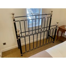 Bronte Polished Nickel & Black Bedstead + Slatts - King Size - Ex Display. Bronte Polished Nickel & Black Bedstead + Slatts - King Size - Ex Display.