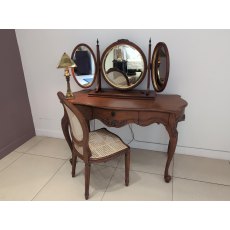 Louis XV Dressing Table, Mirror and Floral Chair Set - Ex Display Louis XV Dressing Table, Mirror and Floral Chair Set - Ex Display