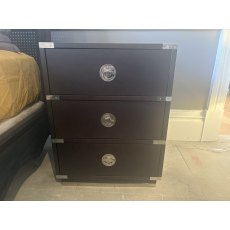 Greenwich 3 Draw Bedside Unit - Grey/Nickel - Ex Display.