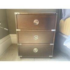 Greenwich 3 Draw Bedside Unit - Grey/Nickel - Ex Display.