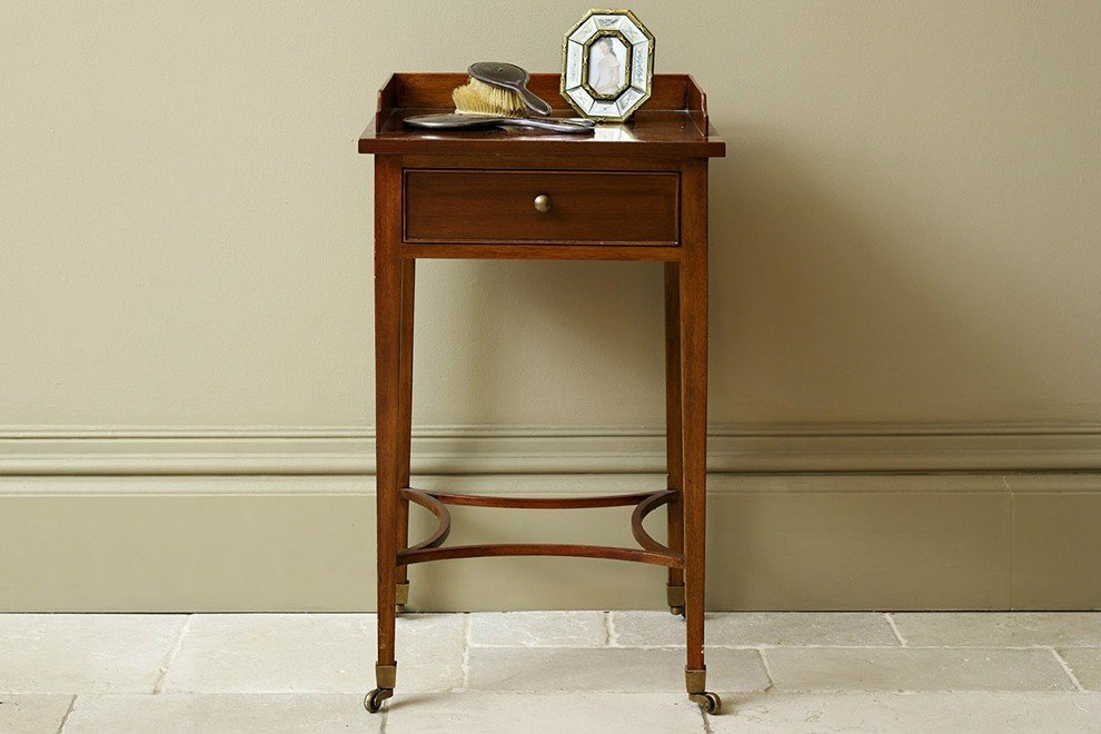 Eclectic Bedside Water Table Aged Mahogony