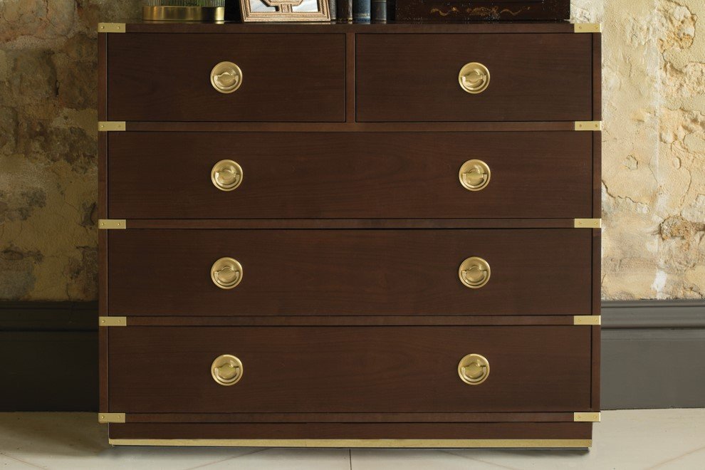 Greenwich Chest Of Drawers Cherry Wood Antique Brass