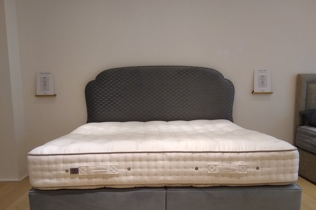 Vispring Vispring  Superking Tiara Superb Mattress &  Divan set with Moncorvo Headboard  - Ex-Display