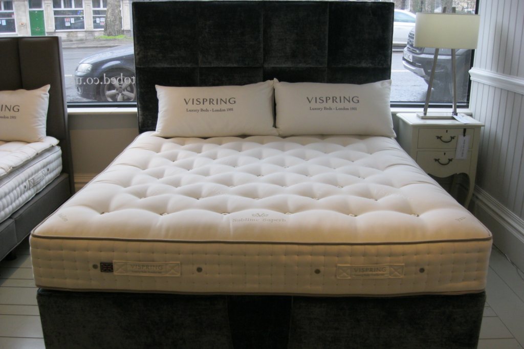 Vispring Sublime Superb Mattress Divan Set With Headboard Ex Display Clearance And So To Bed Vispring Sublime Superb Mattress, Luxury Headboards For Super King Beds Uk
