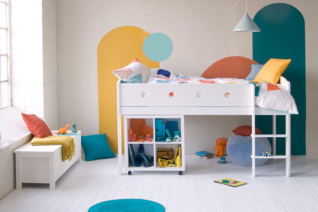 Cubix Children's Mid Sleeper With Storage Bookcase