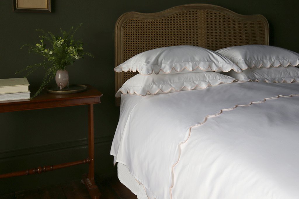 Reed Family Linen Scallop Duvet Cover