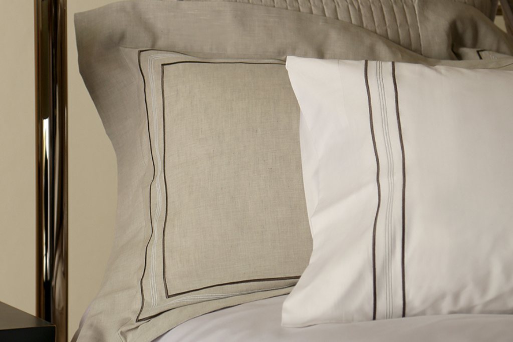 Mowbray Oxford Pillowcase Pair Large 50cm X 90cm Putty Chambrayash