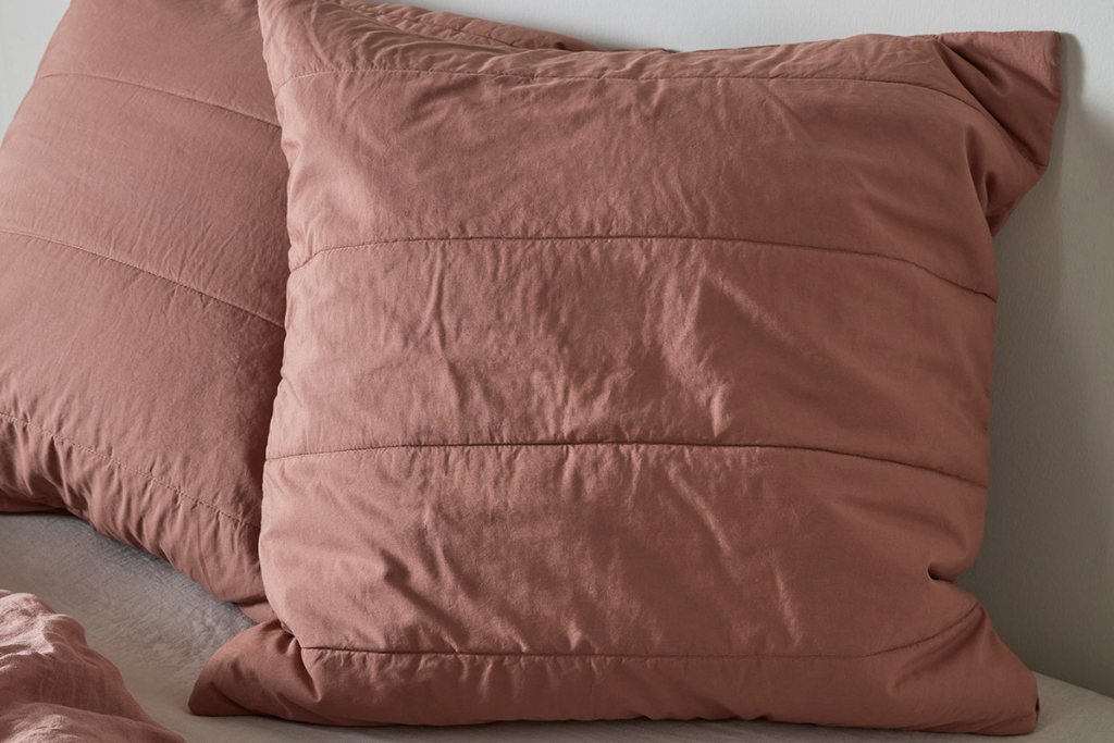 Bedfolk Square Cotton Quilted Pillowcase Pair