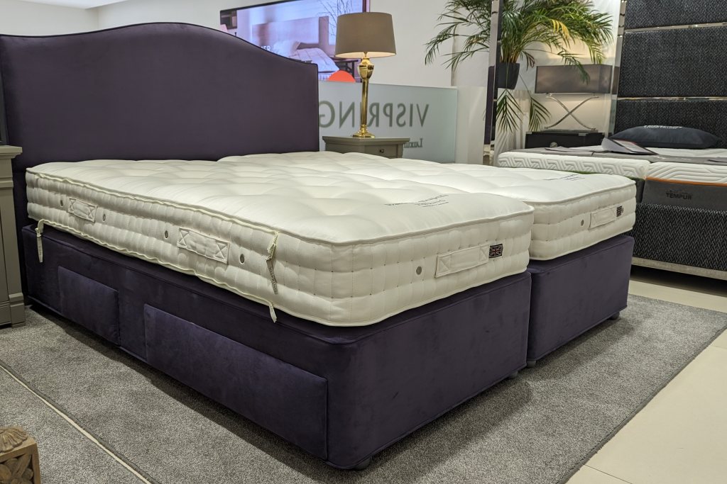 Vispring Superb Drawer Superking Divan Set with Iris Headboard