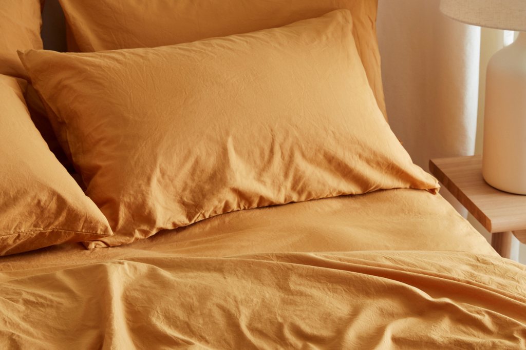 Bedfolk Relaxed Cotton Duvet Cover Super King 260 X 220cm 6ft Ochre