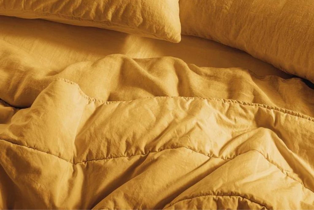 Bedfolk Relaxed Cotton Quilt Double 230 X 240cm 4ft 6 Ochre