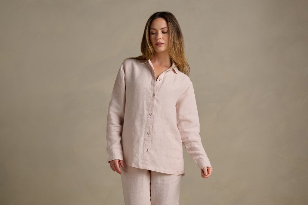 Bedfolk Women's Linen Pyjama Shirt