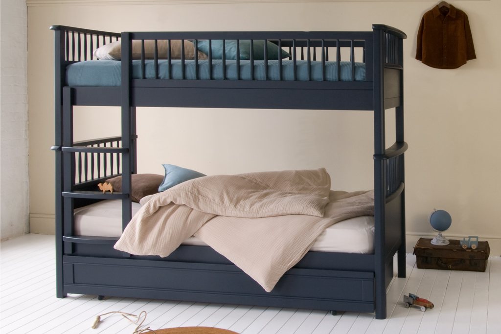 Bowood Childrens Bunk Bed With Trundle Painswick Blue