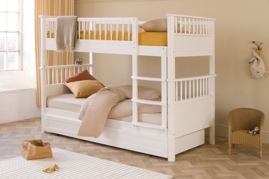 Bowood Childrens Bunk Bed With Trundle Pure White