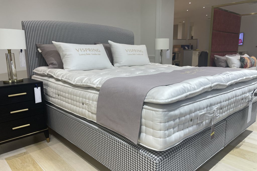 Vispring Vispring Victory Mattress, Divan, Elba Headboard and Heaven Luxury Mattress Topper - Super king size