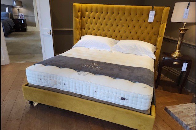 Vispring Emilia Winged Bedstead & Vispring Shetland Superb Mattress and Base only - Superking - Ex Display