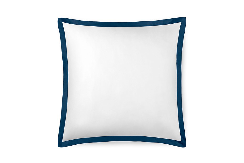 Prado Square Pillowcase - White-Midnight