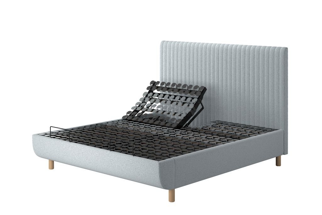TEMPUR® Arc™ Adjustable Bed with Vertical Headboard - Stone
