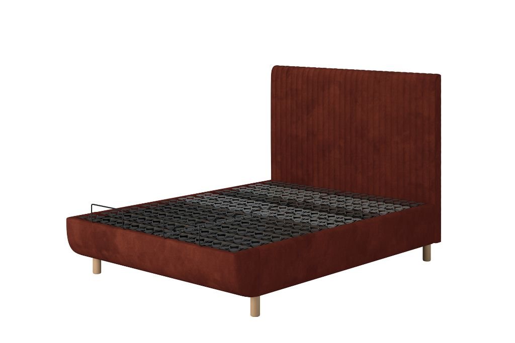 TEMPUR® Arc™ Static Disc Bed with Vertical Headboard - Copper Velvet