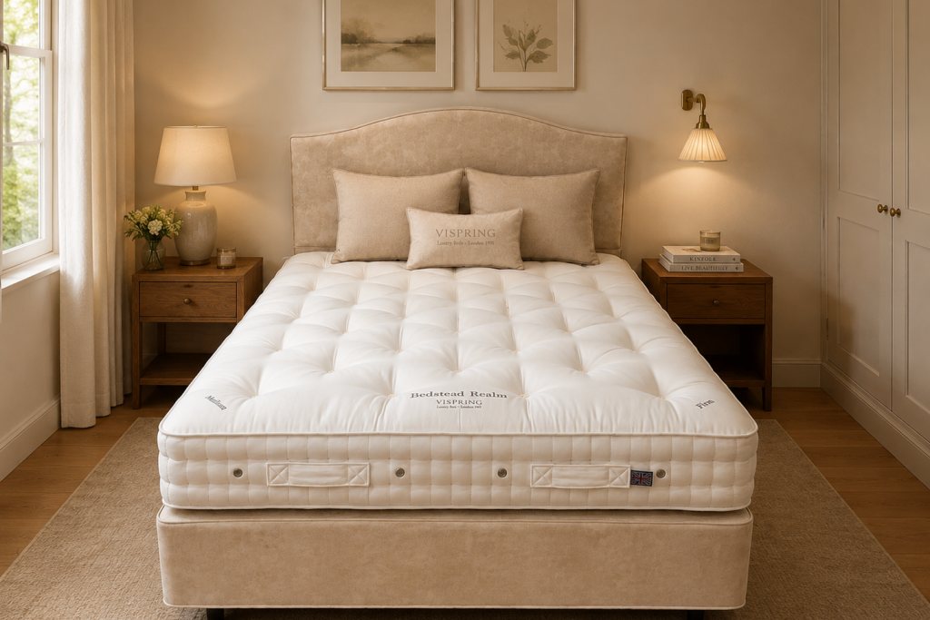 Vispring Bedstead Realm Mattress Divan & headboard - King Size - Ex Display.