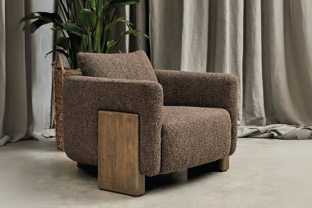 Vespucci Boucle Armchair - Coffee Brown