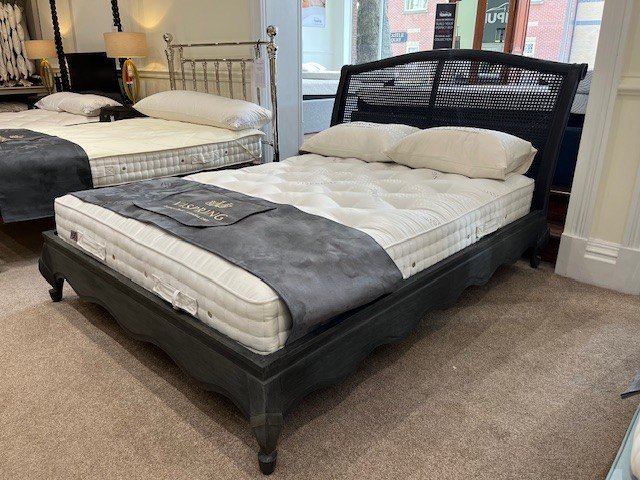 Brompton Caned Bedstead + Slatted Base - King Size - Ex Display.