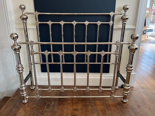 Coriander Nickel Bedstead & Slatted Base - King Size - Ex Display.