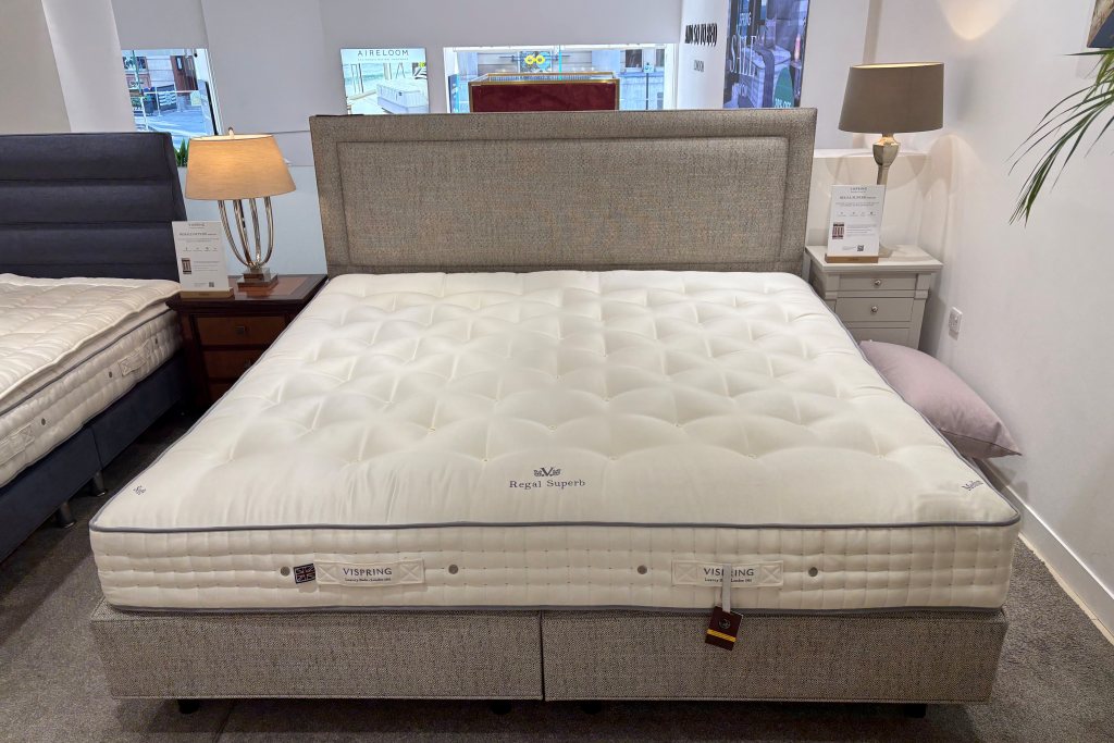 Vispring Regal Superb Divan Set and Helios Headboard - Ex Display.